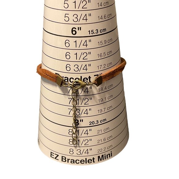 Boho Suede Bracelet With Galaxy Pendant & Adjustable Chain For Women - Picture 2 of 3